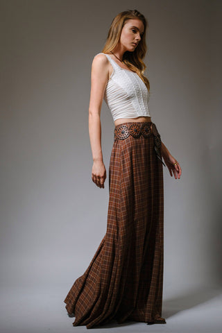 Actin' Up Plaid Maxi Skirt