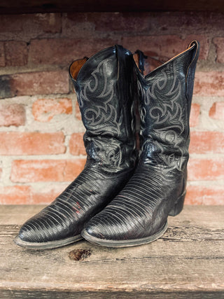 Tony Lama Teju Lizard Cowboy Boots Men's Size 12 Wide / Women's Size 13.5 Wide