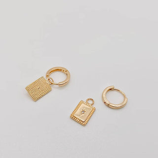 Cubic Zirconia Charm Huggie Earrings