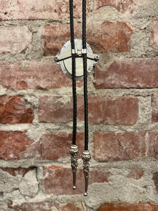 Stone and Cross Bolo Tie