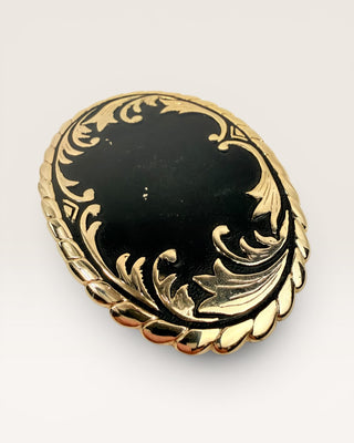 Brass and Black Vintage Belt Buckle