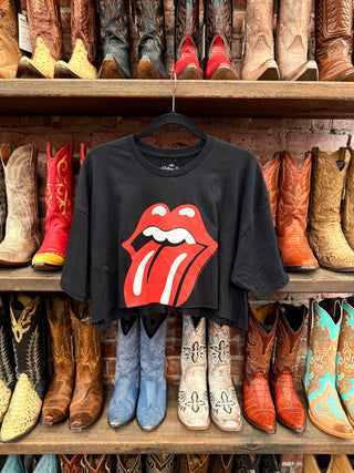 Chop Shop Rolling Stones Cropped Tongue T-Shirt
