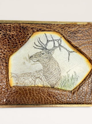 Vintage 1983 Elk Portrait Belt Buckle