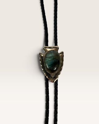 Labradorite Arrowhead Bolo Tie
