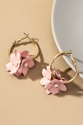 Magnolia Hoop Earrings