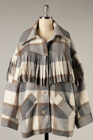 Montana Fringe Plaid Jacket