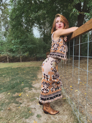 Smoke On The Water Midi Skirt