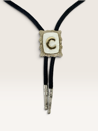 Vintage Swank "C" with Mother of Pearl Bolo Tie