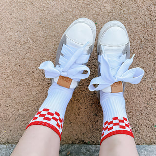 Women's Checkered Crew Socks