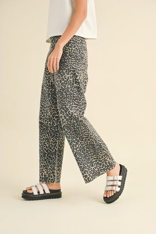 Wild Night Leopard Wide Leg Pants