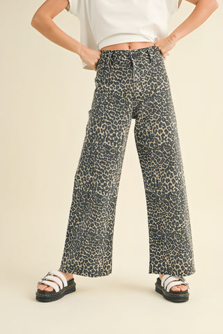 Wild Night Leopard Wide Leg Pants