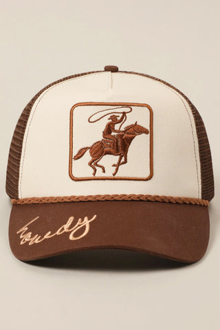 Howdy Cowboy Two Tone Trucker Hat