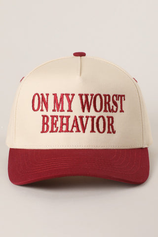 On My Worst Behavior Trucker Hat