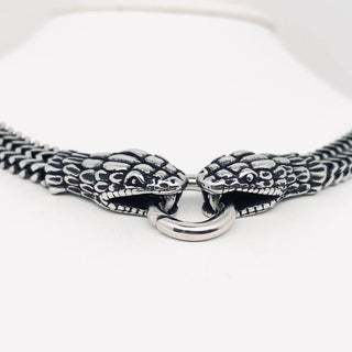 Punk Style Double Snake Head Men's Chain Necklace - MJ