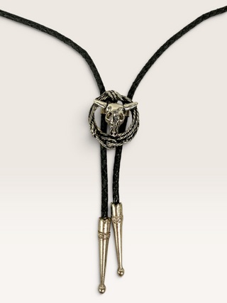 Steer Skull and Rope Bolo Tie