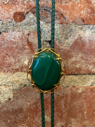 Layered Green Stone Bolo Tie