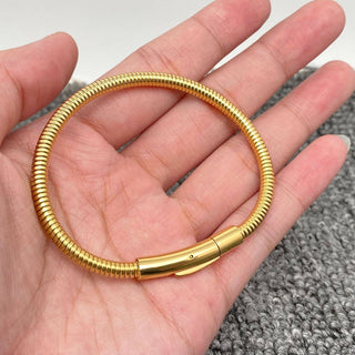 18k Gold Plated Steel Stretchable Spring Bangle