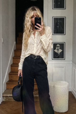 Sugar Magnolia Lace Button Up Shirt