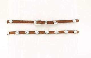 Brown Leather Silver Concho Buckle Hat Band