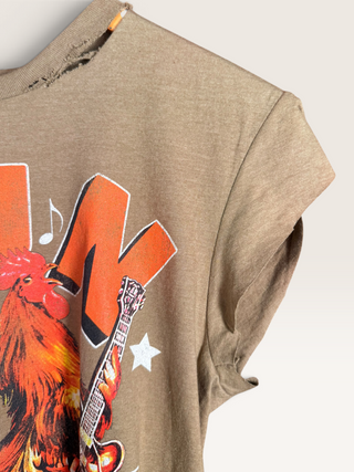 Sun Records Distressed Chop Shop Crop Top T-Shirt