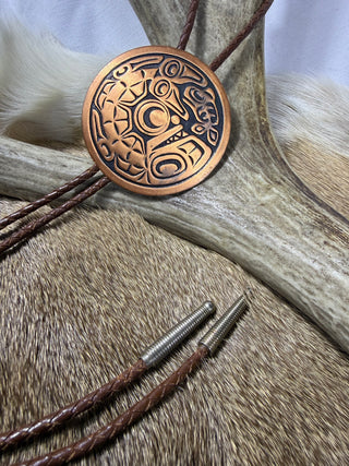 Copper NW Native Art Vintage Bolo Tie