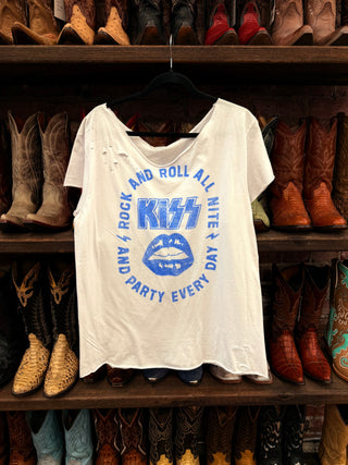 Chop Shop Rock N Roll KISS Distressed Tee