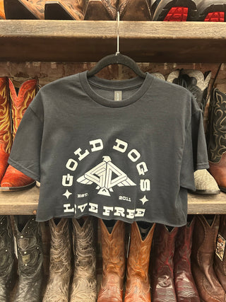 Chop Shop Gold Dogs Crop Top T-shirt