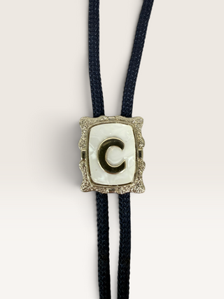 Vintage Swank "C" with Mother of Pearl Bolo Tie