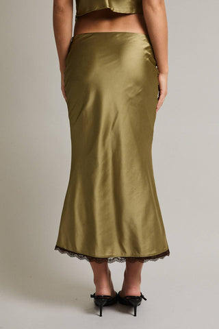 Dream On Satin Midi Skirt