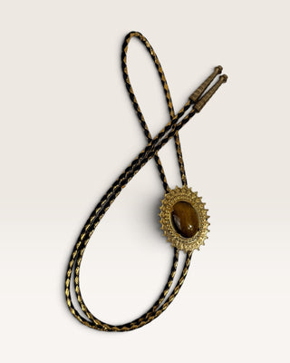 Gold Tigers Eye Bolo Tie