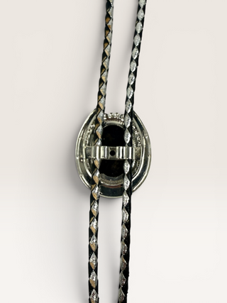 Petrified Wood Silver Horse Shoe Bolo Tie