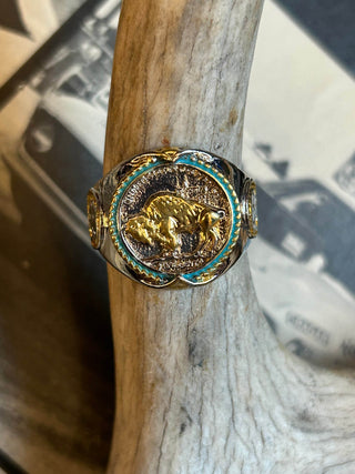 Buffalo Nickel Biker Ring