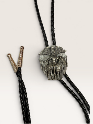 Vintage 1988 Siskiyou Native American Warrior Bolo Tie