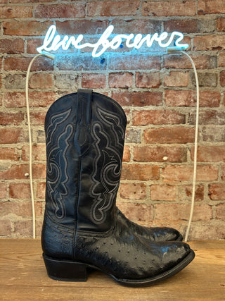 J.B. Dillon Genuine Ostrich Men's Cowboy Boots Size 10.5