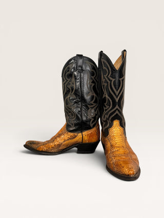 Tony Lama Genuine Python Cowboy Boots Size Men's 8 / Women's 9.5