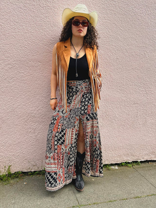 Paisley Print Maxi Skirt