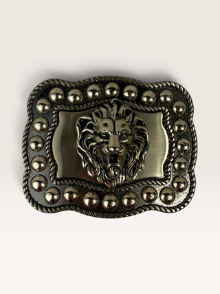 Ornamental Lions Head Belt Buckle