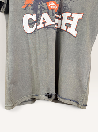 Johnny Cash Chop Shop Distressed V-Neck T-Shirt