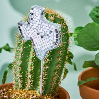 Disco Texas Mirror Disco Ball Plant Stake