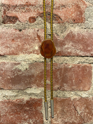 Polished Agate Stone Bolo Tie