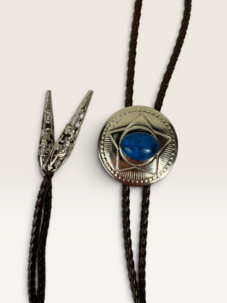 Silver Star with Blue Stone Bolo Tie