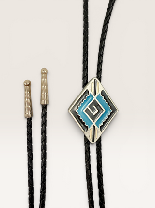 Vintage Siskiyou Buckle Co. Geometric Bolo Tie