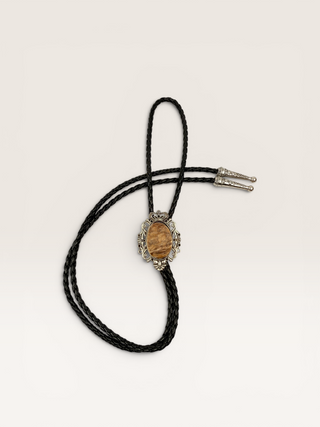 Silver Bezeled Antler Bolo Tie