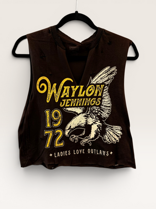 Chop Shop Waylon Jennings Crop Tank