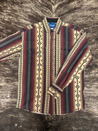 Vintage Men's Wrangler Snap Up Shirt Size Large