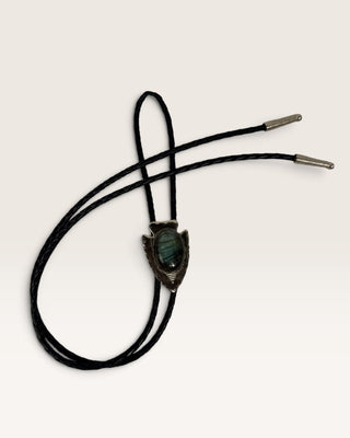 Labradorite Arrowhead Bolo Tie