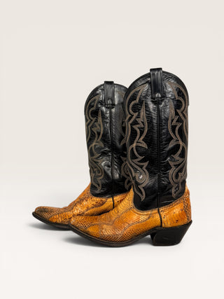 Tony Lama Genuine Python Cowboy Boots Size Men's 8 / Women's 9.5