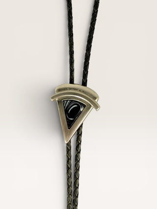 Vintage Triangle Stone Bolo Tie