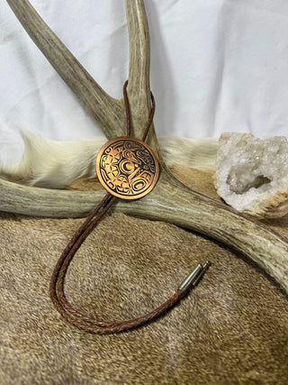 Copper NW Native Art Vintage Bolo Tie