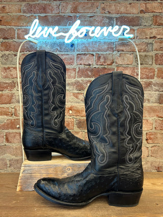 J.B. Dillon Genuine Ostrich Men's Cowboy Boots Size 10.5